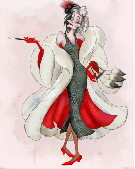 101 Dalmatians Cruella De Vil Painting By Numberss.png
