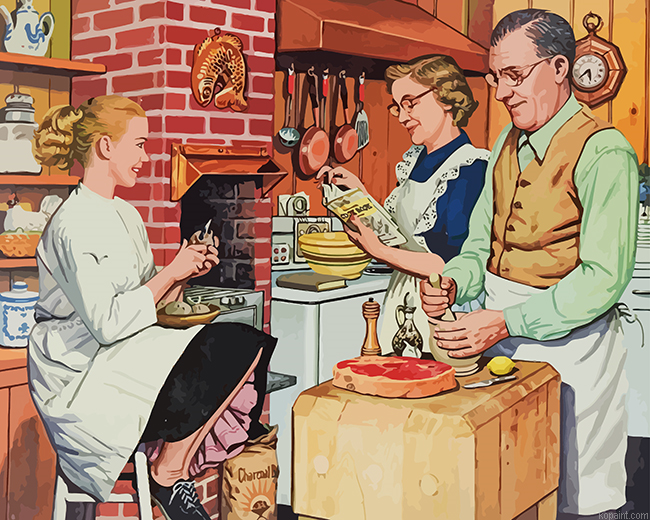 1950s American Family Dinner Painting By Numberss.png