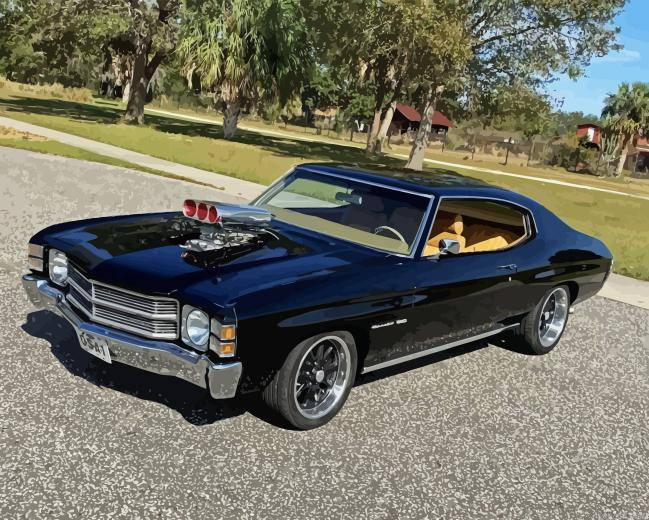 1971 Chevelle Black Car Painting By Numberss.png