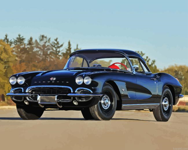 62 Corvette Black Car Painting By Numberss.png