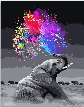 A Fun Elephant Painting By Numberss.png