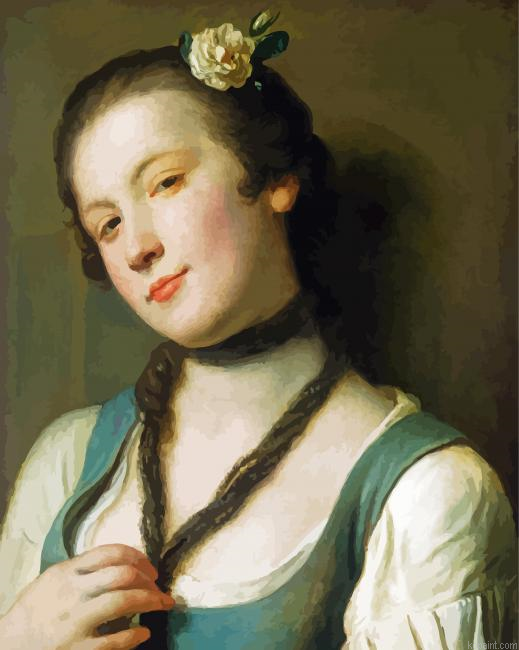 A Girl With Flower In Hair Painting By Numberss.png
