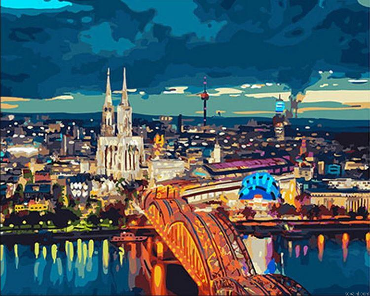 A Night Bridge Frankfurt Painting By Numberss.png