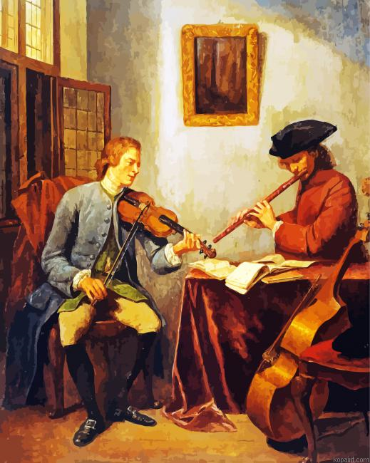 A Violinist And A Flutist Painting By Numberss.png