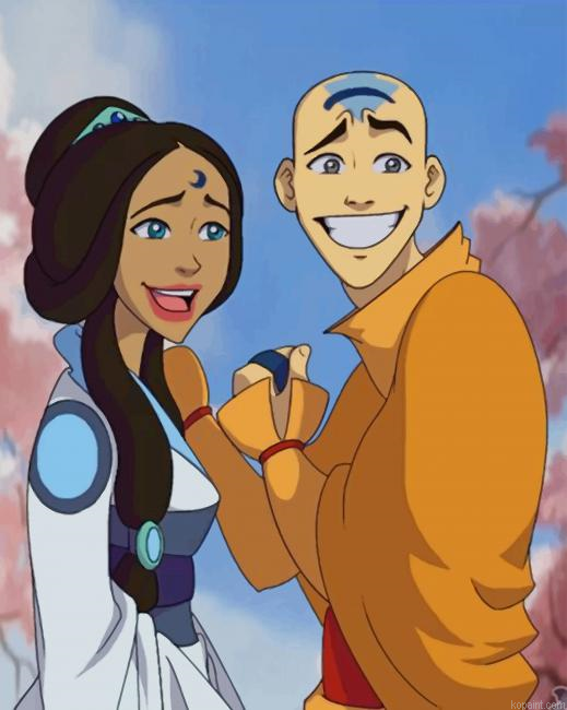 Aang Katara New Painting By Numberss.png