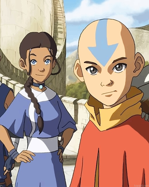 Aang And Katara The Last Airbender New Painting By Numberss.png