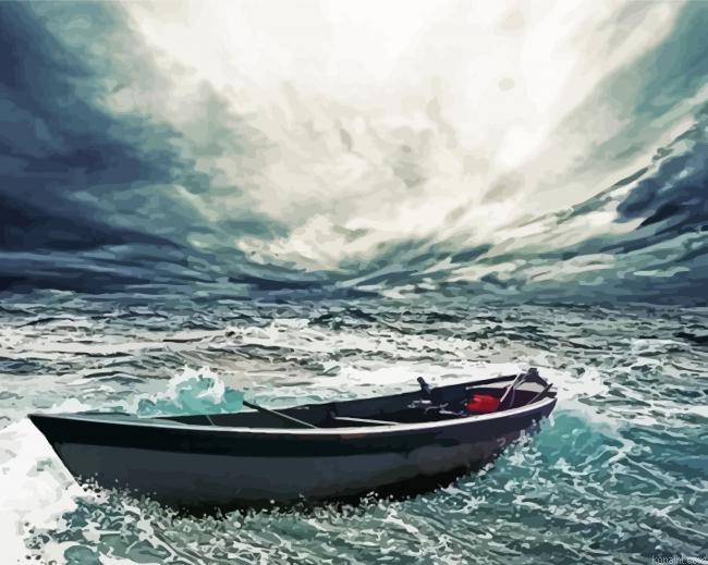 Abandoned Boat In Storm Painting By Numberss.png