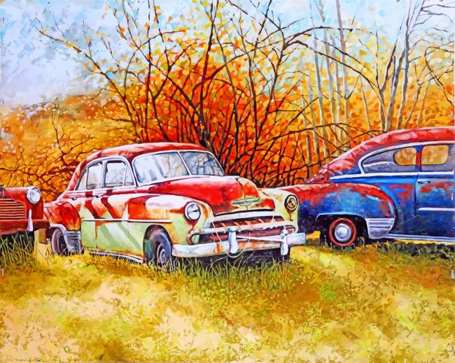 Abandoned Classic Cars Painting By Numberss.png