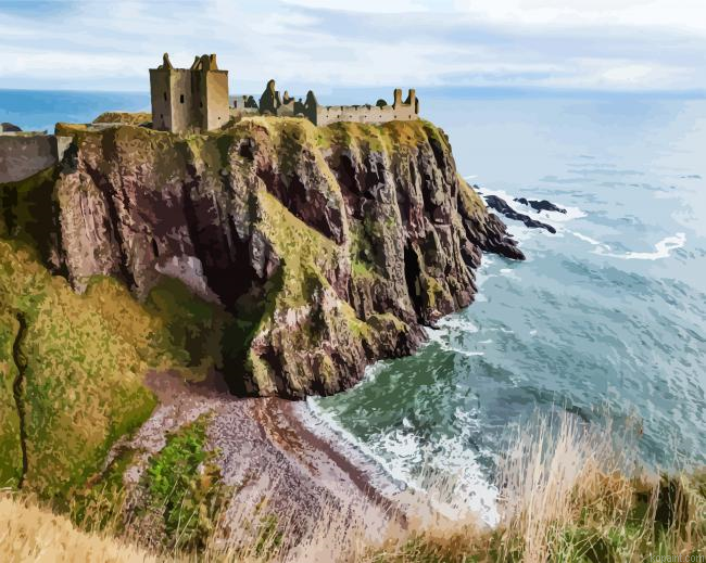 Aberdeen Dunnottar Castle Painting By Numberss.png