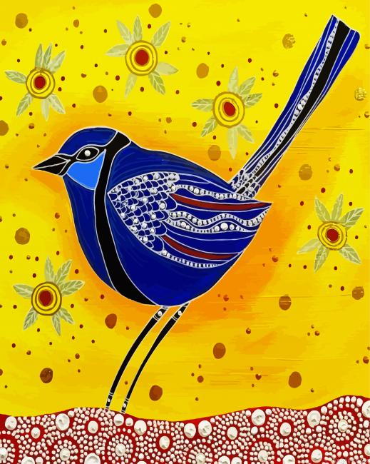 Aboriginal Blue Wren Painting By Numberss.png