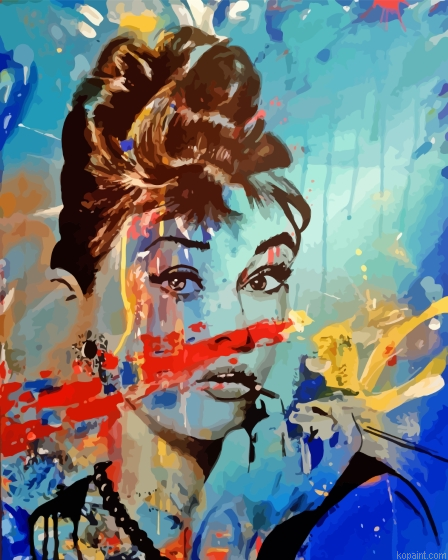 Abstract Audrey Hepburn Actress Painting By Numberss.png