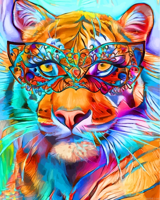 Abstract Bengal Tiger Painting By Numberss.png
