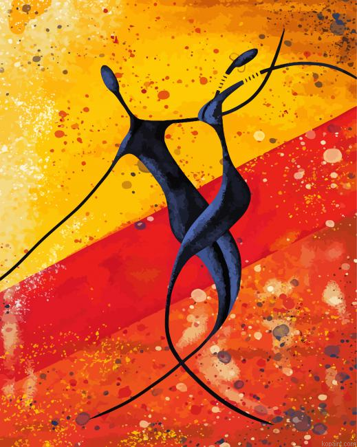 Abstract Black African Couple Painting By Numberss.png