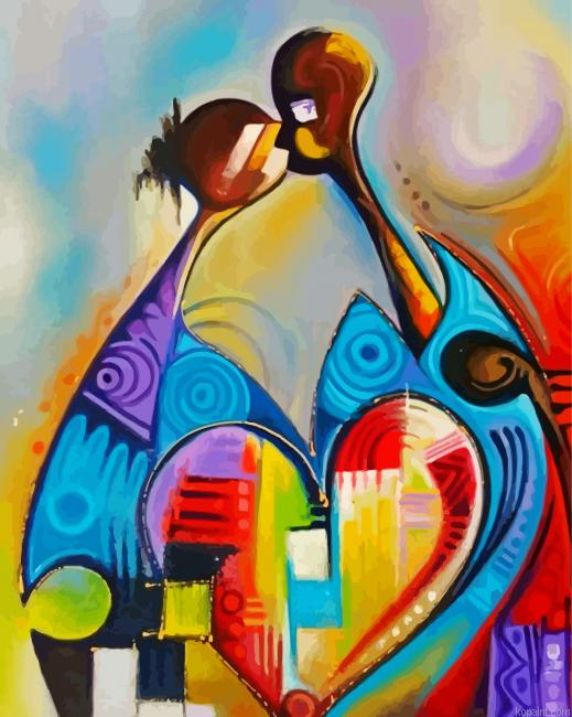 Abstract Black Love Painting By Numberss.png