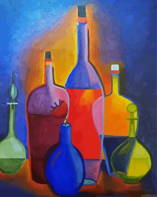 Abstract Bottles Art Painting By Numberss.png