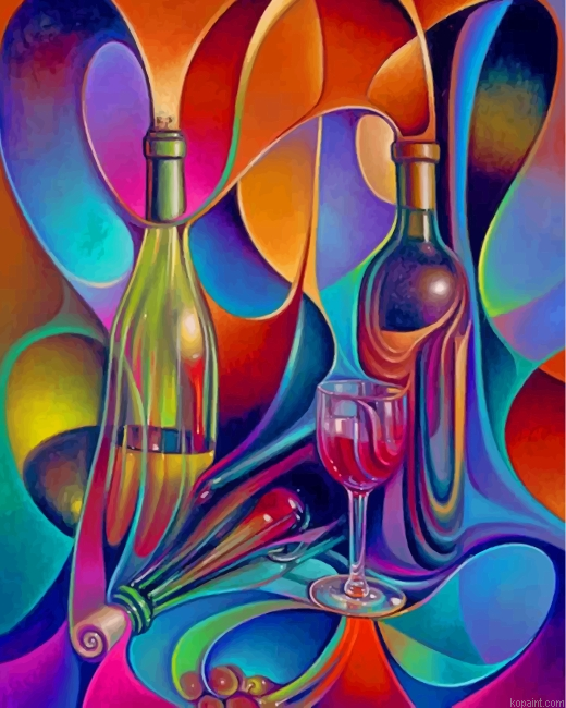 Abstract Bottles Painting By Numberss.png