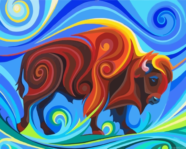 Abstract Buffalo Painting By Numberss.png