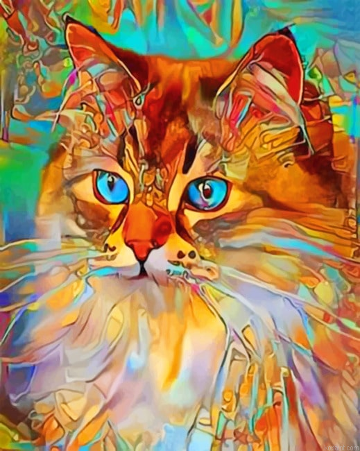 Abstract Cat Animals Painting By Numberss.png