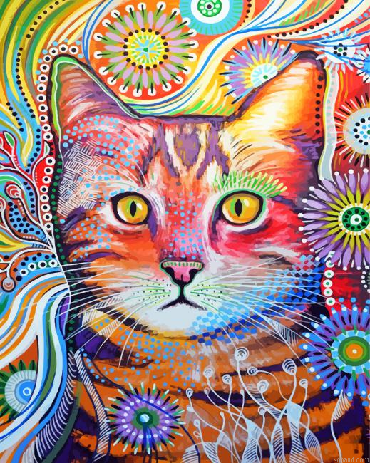 Abstract Cat Art Painting By Numberss.png