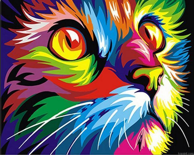 Abstract Cat Painting By Numberss.png