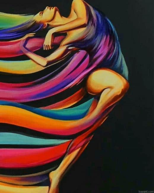 Abstract Colored Girl New Painting By Numberss.png