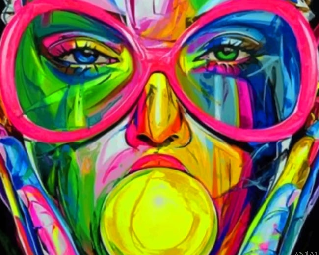 Abstract Colorful Face New Painting By Numberss.png