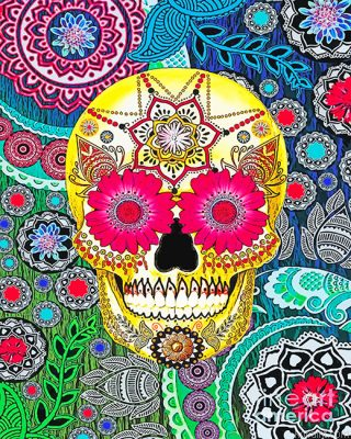 Abstract Colorful Skull New Painting By Numberss.png