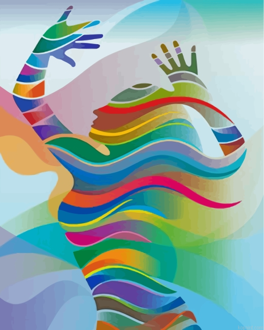 Abstract Colorful Woman Painting By Numberss.png