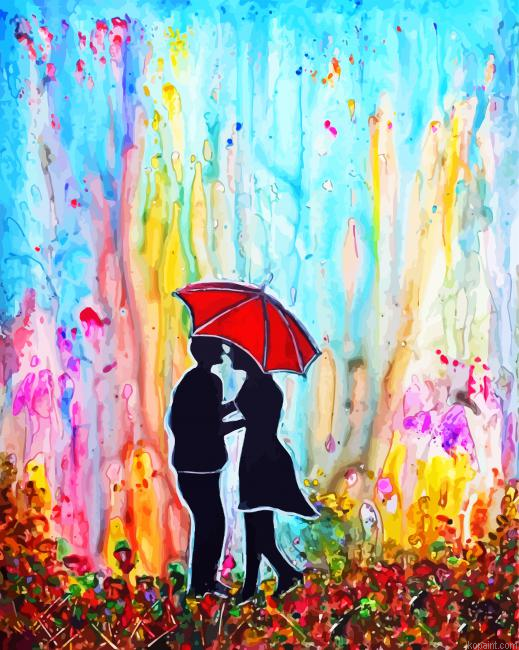 Abstract Couple On Rain Painting By Numberss.png