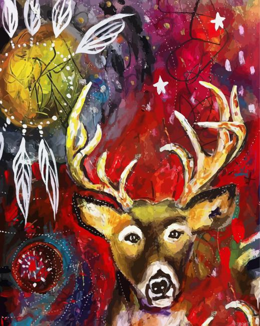 Abstract Deer Dreamcatcher Painting By Numberss.png