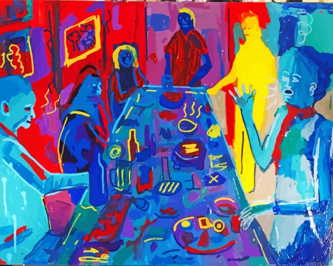 Abstract Dinner Party Art Painting By Numberss.png