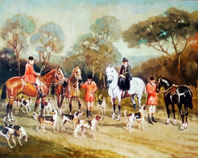 Abstract English Hunting Painting By Numberss.png