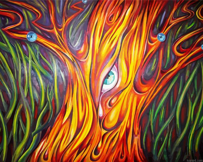 Abstract Eyes Trees Painting By Numberss.png