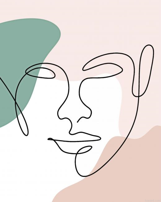 Abstract Face Line Art Painting By Numberss.png
