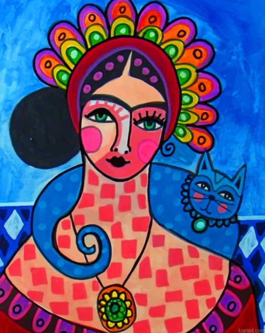 Abstract Frida Kahlo New Painting By Numberss.png
