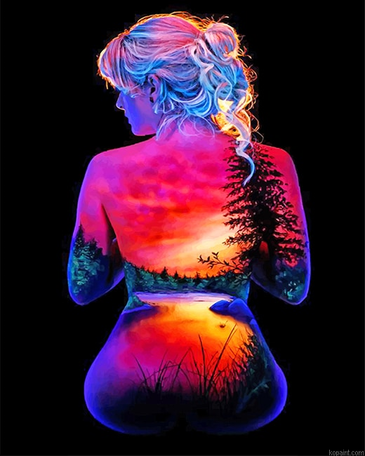 Abstract Girl Sunset New Painting By Numberss.png
