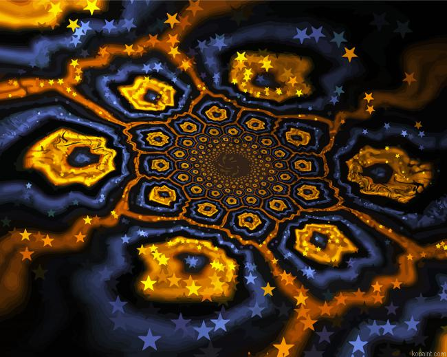 Abstract Gold And Black Art Painting By Numberss.png