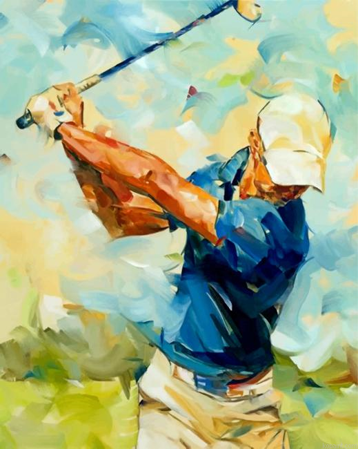 Abstract Golf Player Painting By Numberss.png
