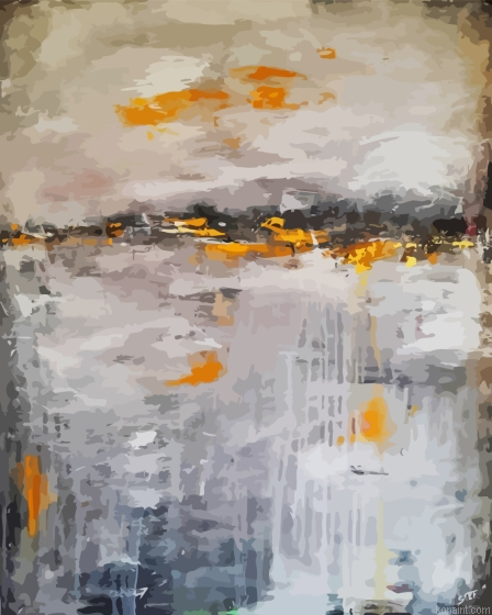 Abstract Grey And Gold Art Painting By Numberss.png