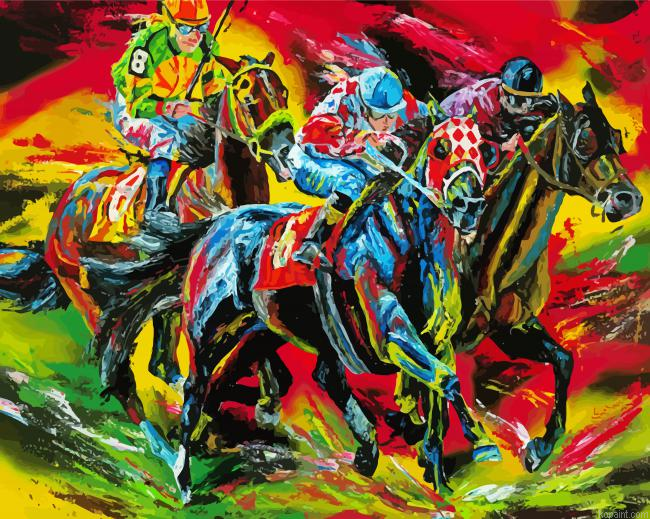 Abstract Horse Sports Painting By Numberss.png