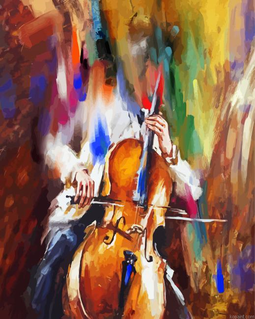 Abstract Italian Violin Player Painting By Numberss.png