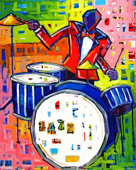 Abstract Jazz Drummer Paint By Numbers