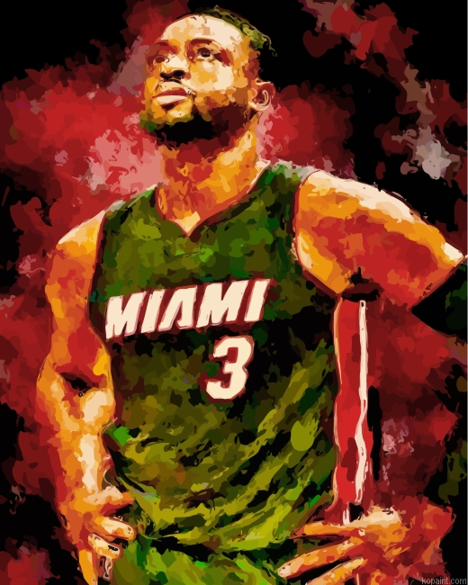Abstract Miami Heat Player Painting By Numberss.png