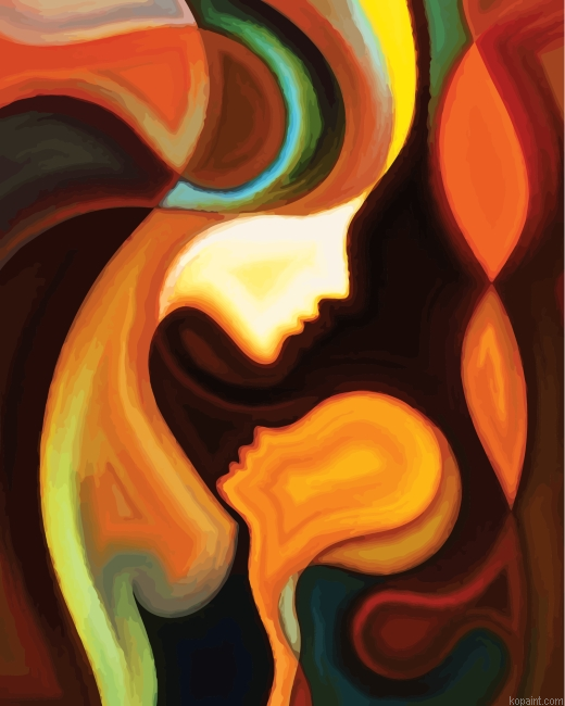 Abstract Mother And Child Painting By Numberss.png