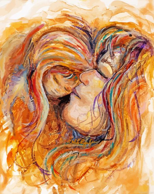 Abstract Mother And Son Painting By Numberss.png