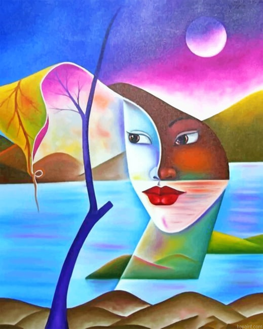 Abstract Mother Nature Face New Painting By Numberss.png