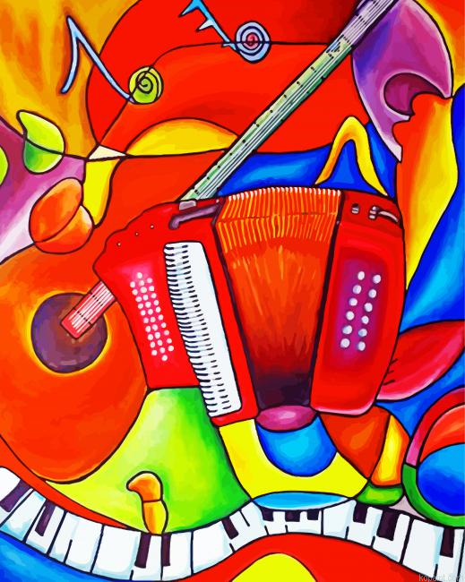 Abstract Music Equipment Painting By Numberss.png