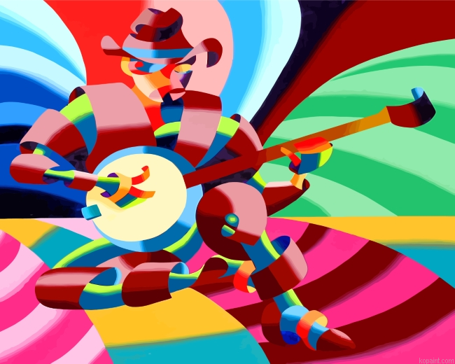 Abstract Musician Painting By Numberss.png
