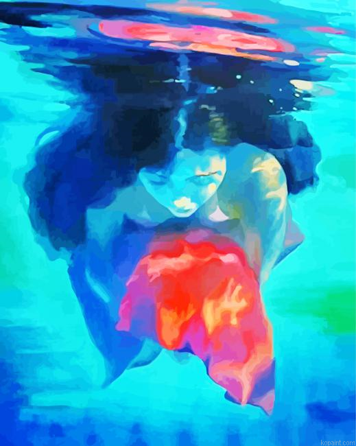 Abstract Ocean Sea Girl Painting By Numberss.png