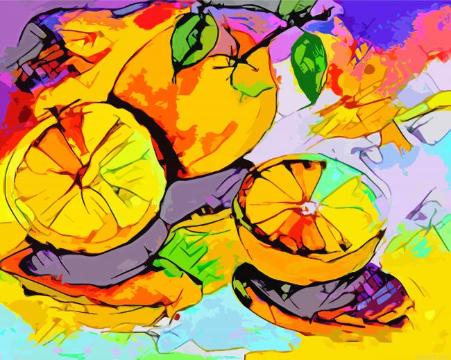 Abstract Oranges Modern Food Art Painting By Numberss.png